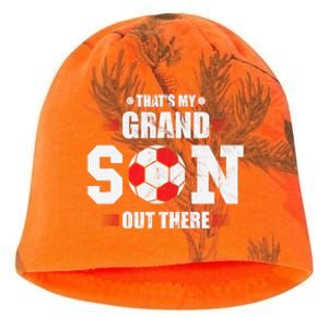 Thats My Grandson Out There Soccer Fan Grandpa Grandma Kati - Camo Knit Beanie