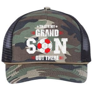 Thats My Grandson Out There Soccer Fan Grandpa Grandma Retro Rope Trucker Hat Cap