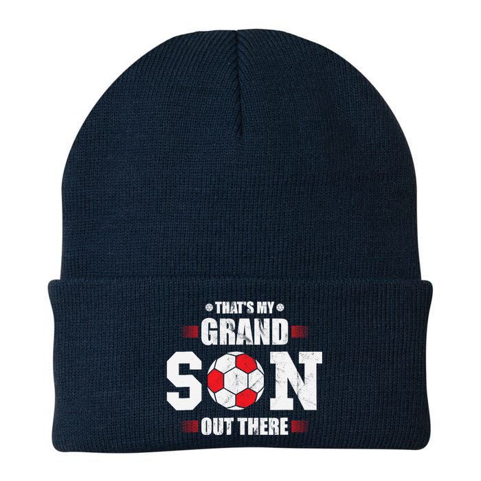 Thats My Grandson Out There Soccer Fan Grandpa Grandma Knit Cap Winter Beanie