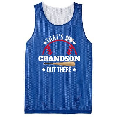 ThatS My Grandson Out There Baseball Grandma GrandpaS Day Mesh Reversible Basketball Jersey Tank