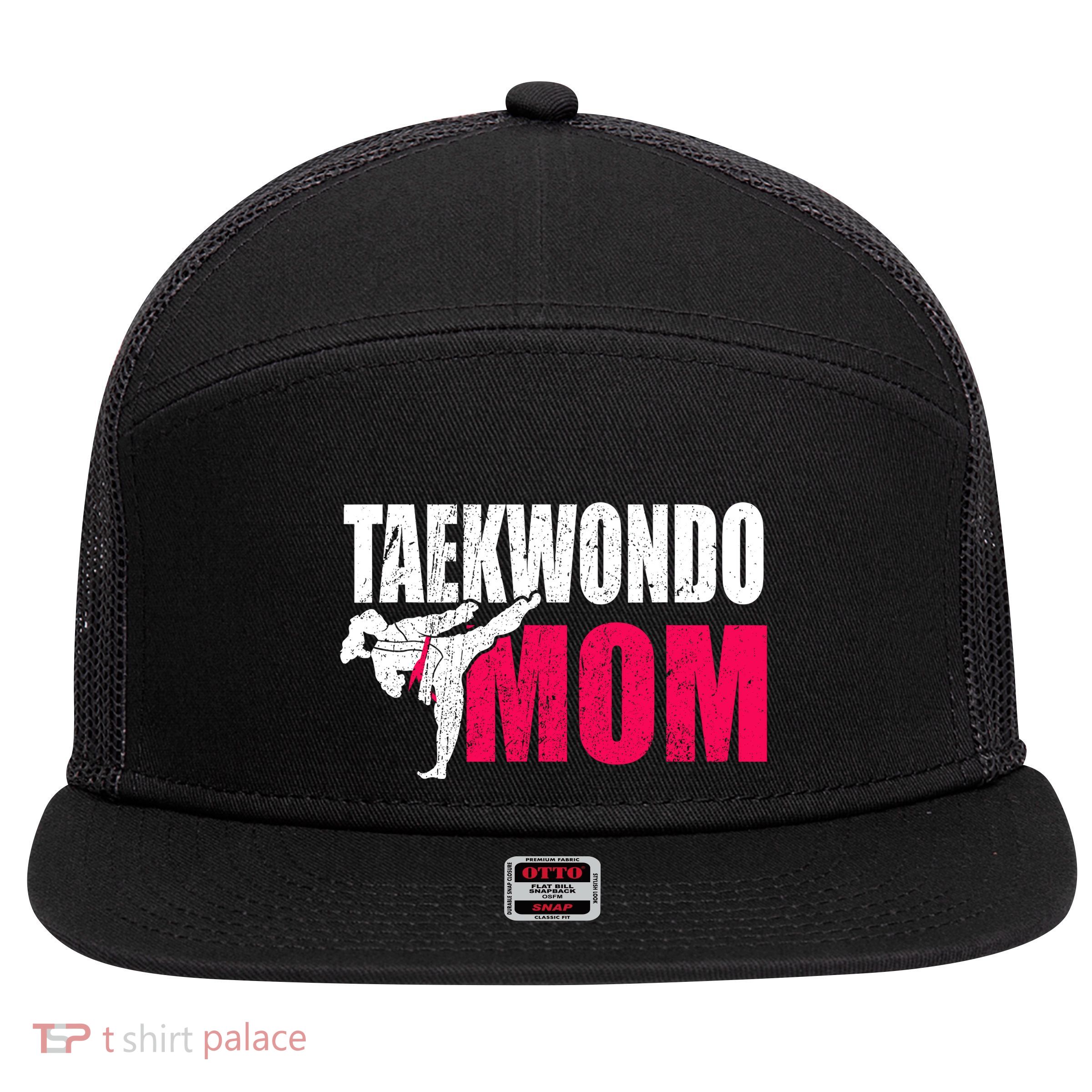 Taekwondo Mom Gift Idea Wo Tae Cool Taekwondo Uniform 7 Panel Mesh Trucker Snapback Hat