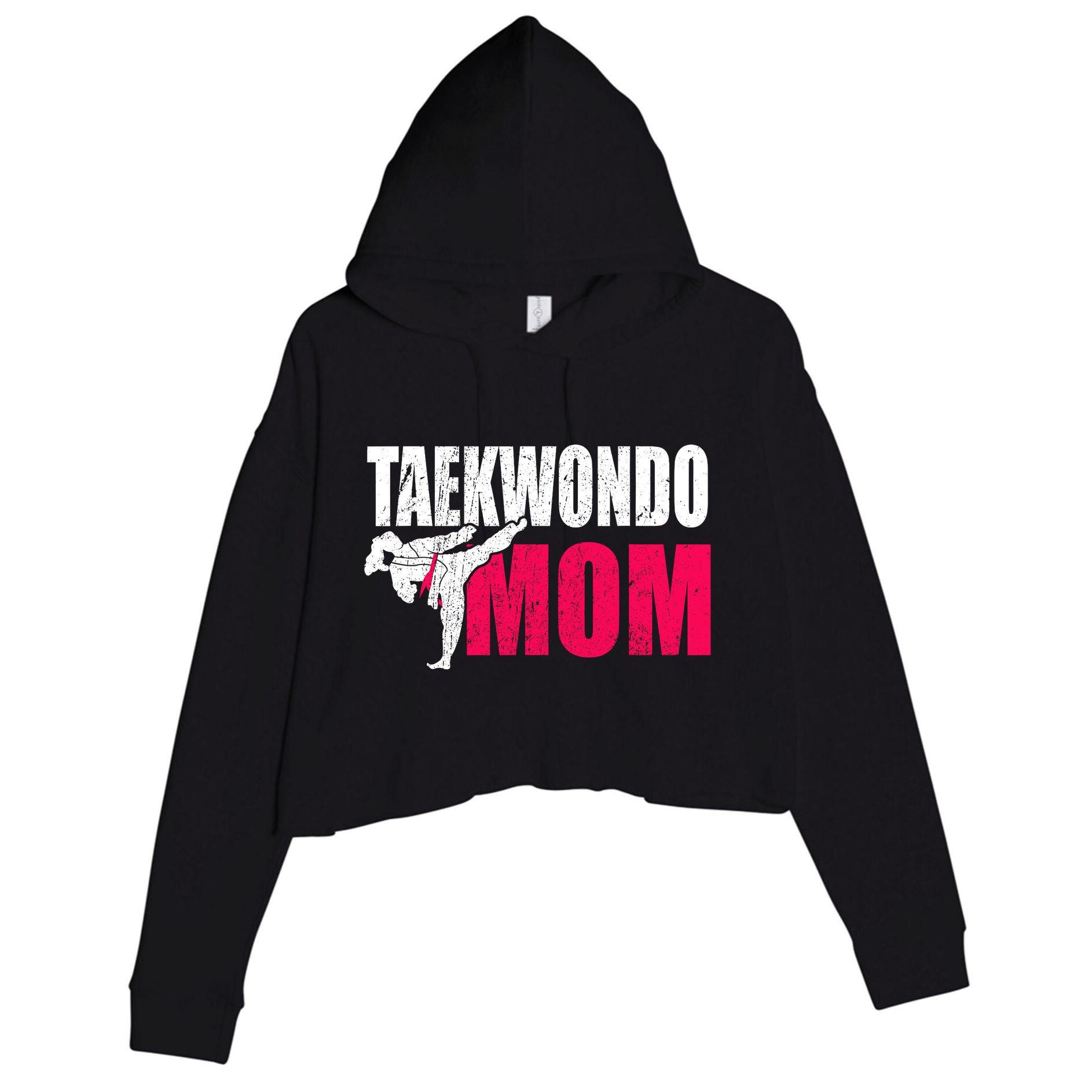 Taekwondo Mom Gift Idea Wo Tae Cool Taekwondo Uniform Crop Fleece Hoodie