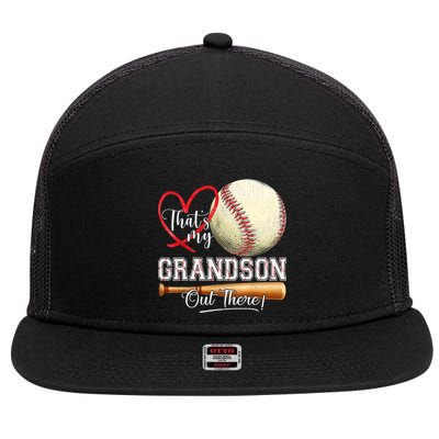 ThatS My Grandson Out There Baseball Grandma MotherS Day 7 Panel Mesh Trucker Snapback Hat