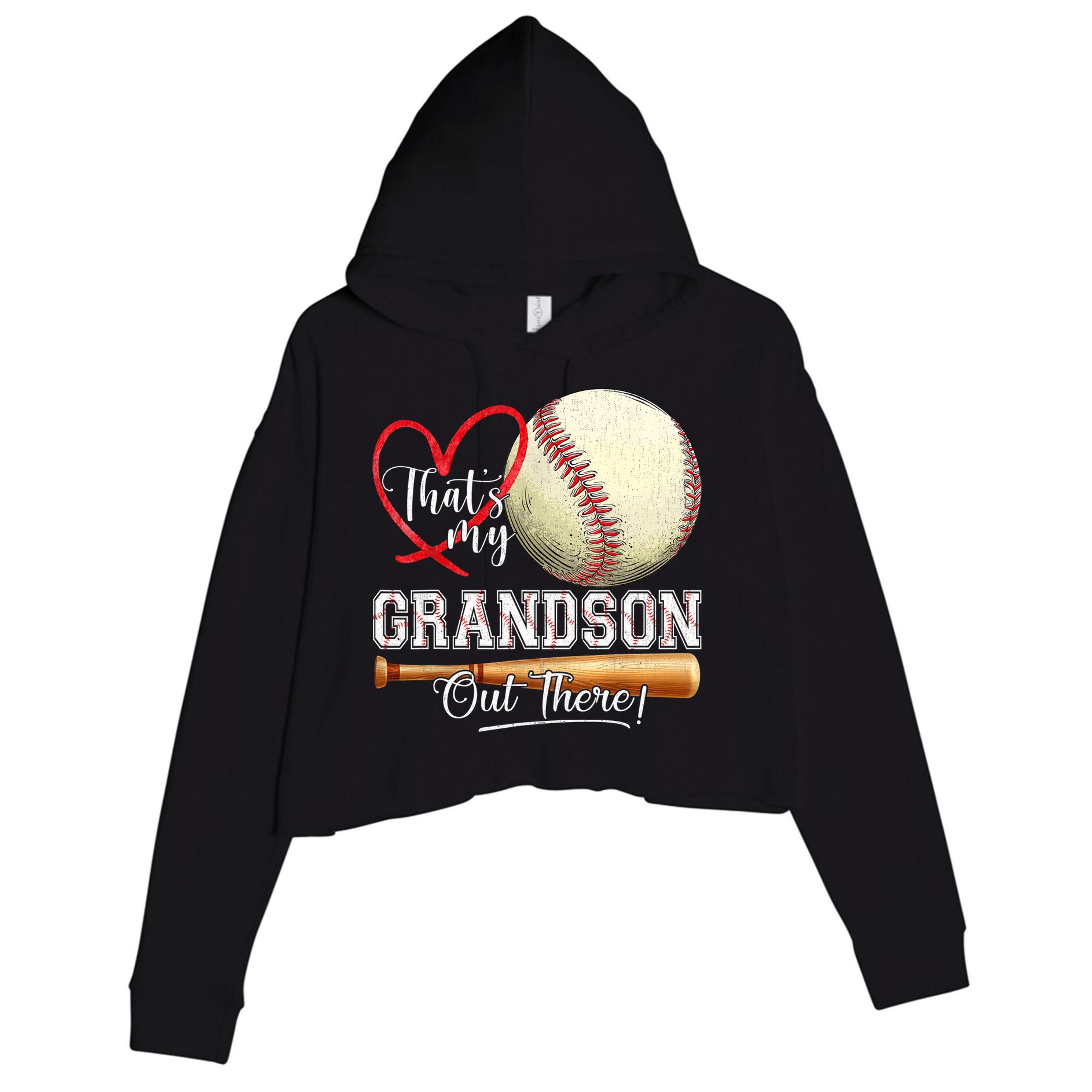 ThatS My Grandson Out There Baseball Grandma MotherS Day Crop Fleece Hoodie