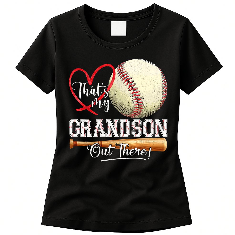 ThatS My Grandson Out There Baseball Grandma MotherS Day Womens T-Shirt