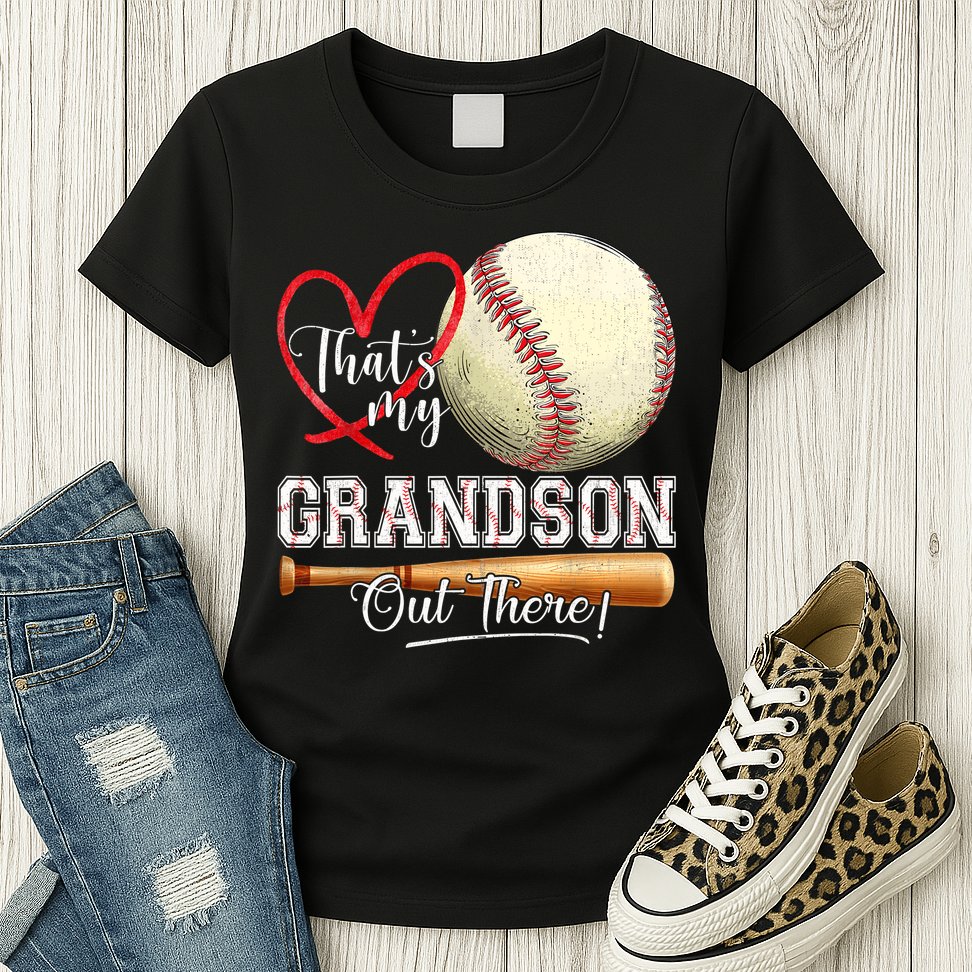 ThatS My Grandson Out There Baseball Grandma MotherS Day Womens T-Shirt