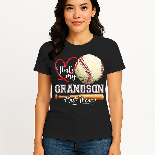 ThatS My Grandson Out There Baseball Grandma MotherS Day Womens T-Shirt