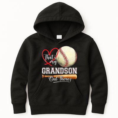 ThatS My Grandson Out There Baseball Grandma MotherS Day Kids Hoodie