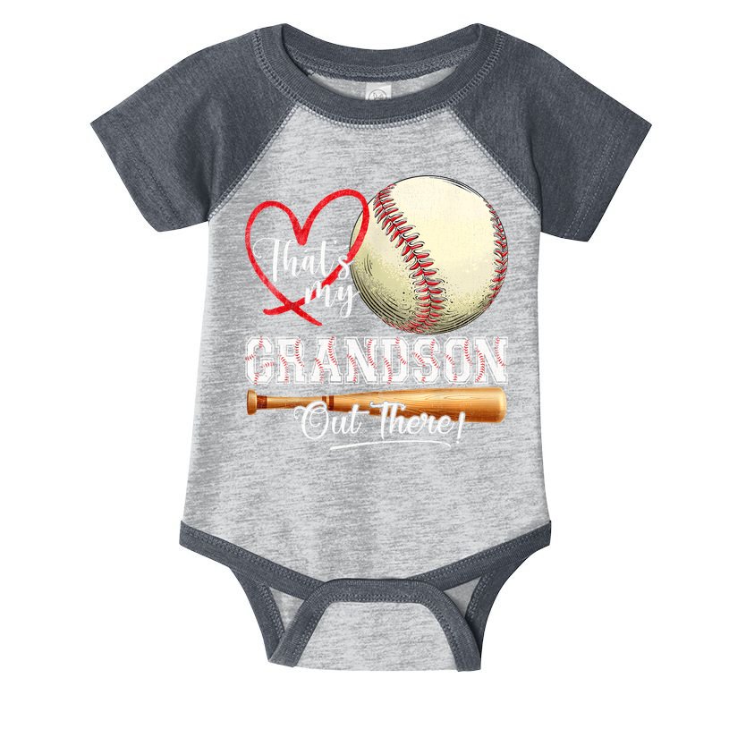 ThatS My Grandson Out There Baseball Grandma MotherS Day Infant Baby Jersey Bodysuit