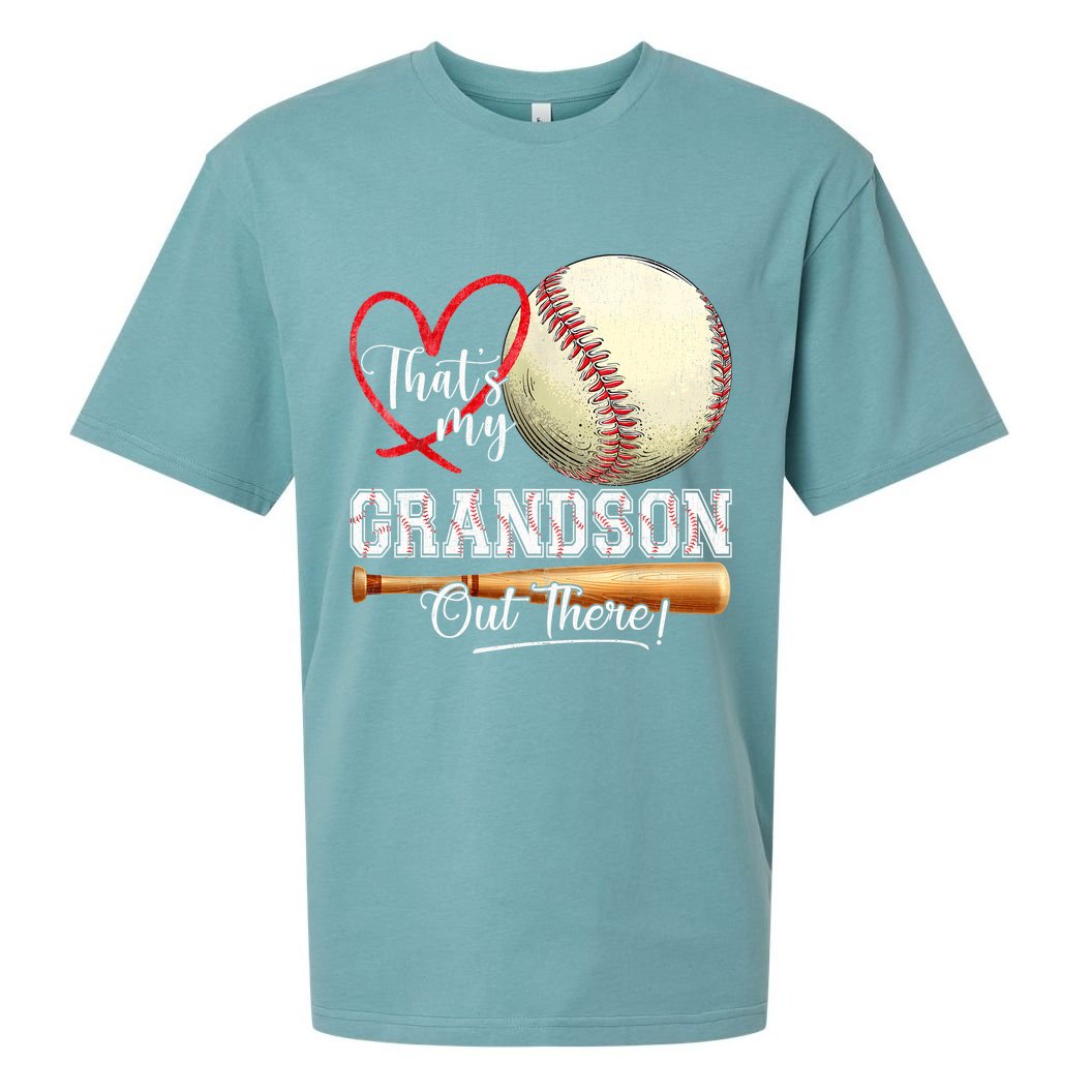 ThatS My Grandson Out There Baseball Grandma MotherS Day Sueded Cloud Jersey T-Shirt