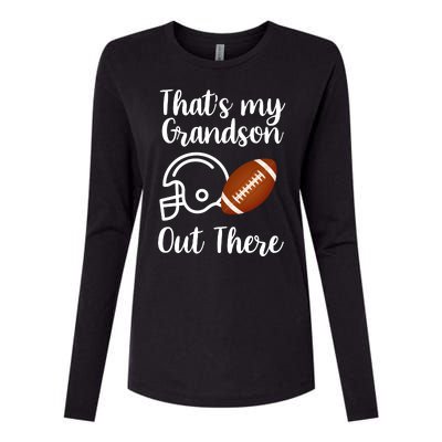 That's My Grandson Out There Football Sport Womens Cotton Relaxed Long Sleeve T-Shirt