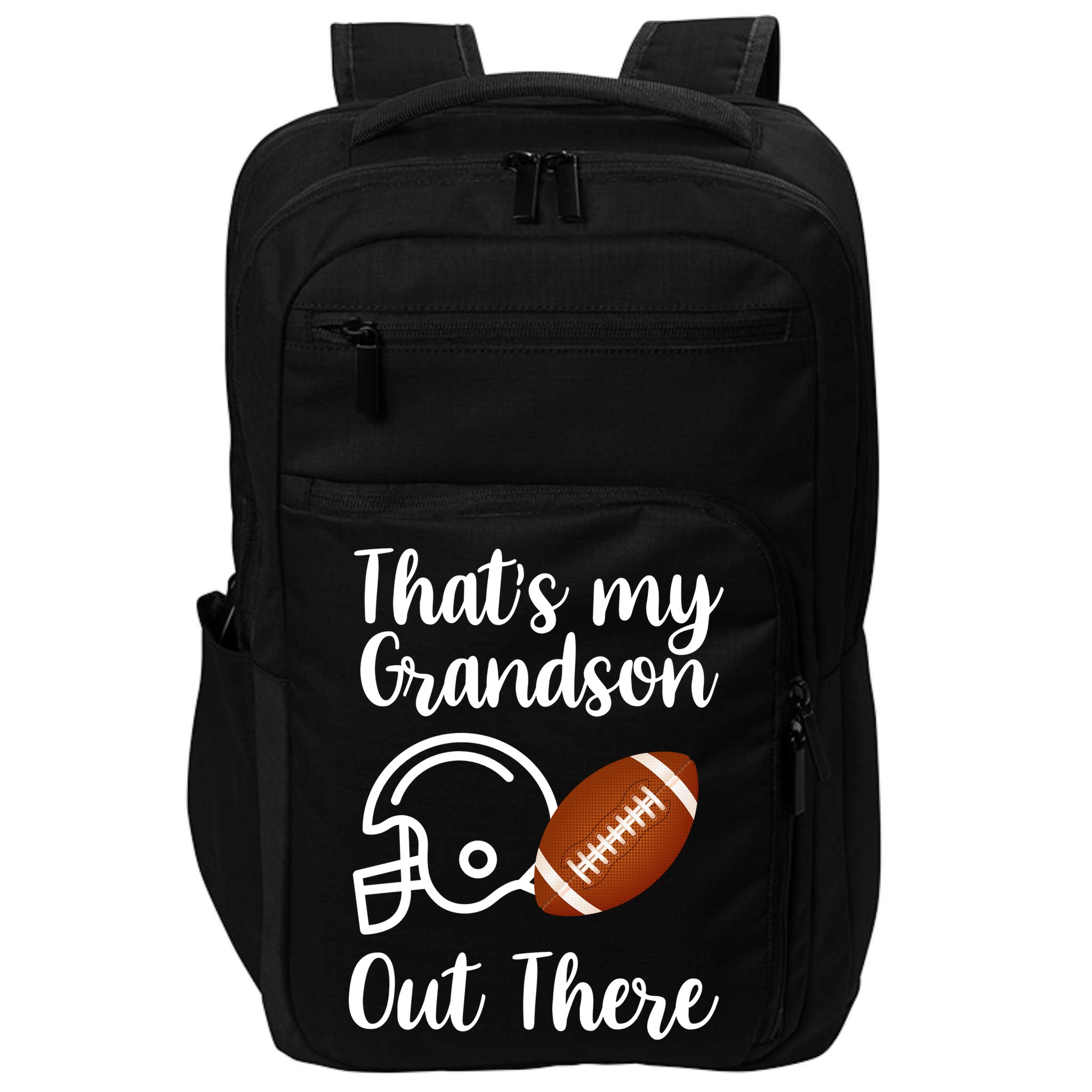 That's My Grandson Out There Football Sport Impact Tech Backpack