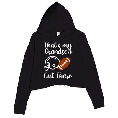 That's My Grandson Out There Football Sport Crop Fleece Hoodie