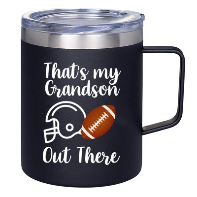 That's My Grandson Out There Football Sport 12oz Stainless Steel Coffee Mug