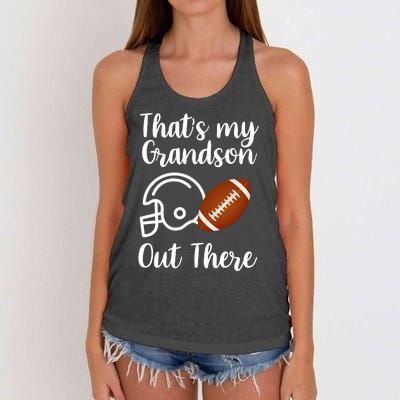 That's My Grandson Out There Football Sport Women's Knotted Racerback Tank