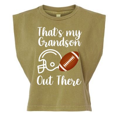 That's My Grandson Out There Football Sport Garment-Dyed Women's Muscle Tee