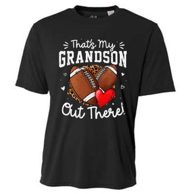 ThatS My Grandson Out There Funny Football Grandma Gift Cooling Performance Crew T-Shirt