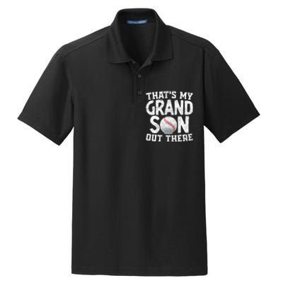 Thats My Grandson Out There Baseball Grandpa Grandma Dry Zone Grid Polo