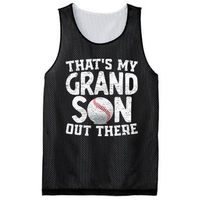 Thats My Grandson Out There Baseball Grandpa Grandma Mesh Reversible Basketball Jersey Tank