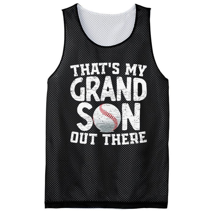 Thats My Grandson Out There Baseball Grandpa Grandma Mesh Reversible Basketball Jersey Tank