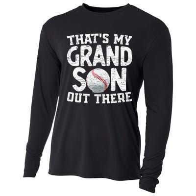 Thats My Grandson Out There Baseball Grandpa Grandma Cooling Performance Long Sleeve Crew