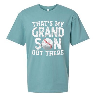 Thats My Grandson Out There Baseball Grandpa Grandma Sueded Cloud Jersey T-Shirt