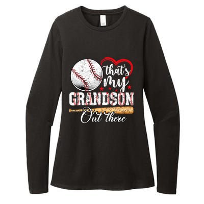 ThatS My Grandson Out There Baseball Grandma MotherS Day Womens CVC Long Sleeve Shirt