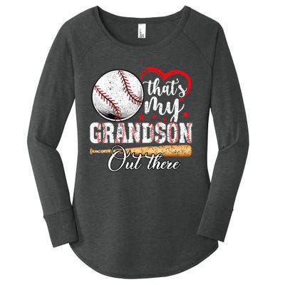 ThatS My Grandson Out There Baseball Grandma MotherS Day Women's Perfect Tri Tunic Long Sleeve Shirt