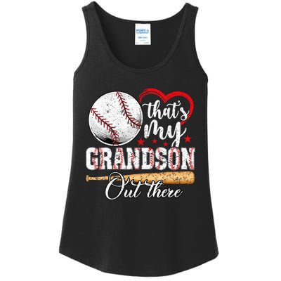 ThatS My Grandson Out There Baseball Grandma MotherS Day Ladies Essential Tank