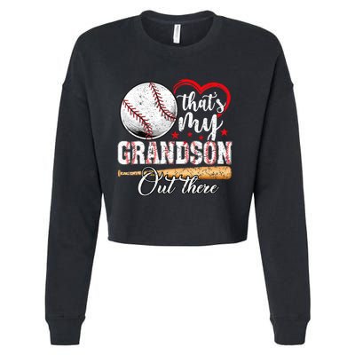 ThatS My Grandson Out There Baseball Grandma MotherS Day Cropped Pullover Crew