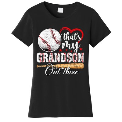 ThatS My Grandson Out There Baseball Grandma MotherS Day Women's T-Shirt