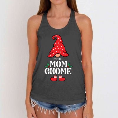 The Mom Gnome Funny Family Matching Group Christmas Women's Knotted Racerback Tank