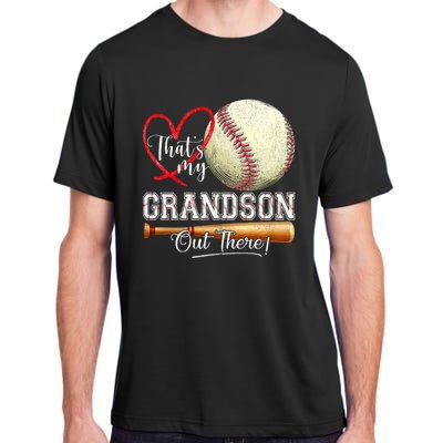 ThatS My Grandson Out There Baseball Grandma MotherS Day Adult ChromaSoft Performance T-Shirt