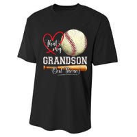 ThatS My Grandson Out There Baseball Grandma MotherS Day Performance Sprint T-Shirt