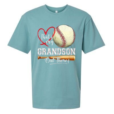 ThatS My Grandson Out There Baseball Grandma MotherS Day Sueded Cloud Jersey T-Shirt