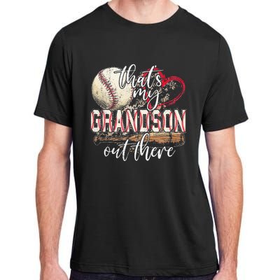 Thats My Grandson Out There Baseball Grandma Mothers Day Adult ChromaSoft Performance T-Shirt