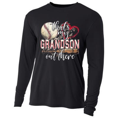 Thats My Grandson Out There Baseball Grandma Mothers Day Cooling Performance Long Sleeve Crew