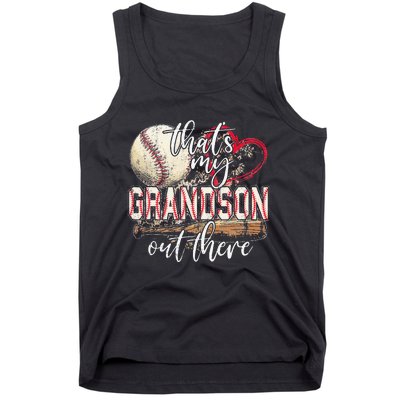 Thats My Grandson Out There Baseball Grandma Mothers Day Tank Top