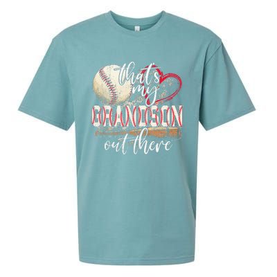 Thats My Grandson Out There Baseball Grandma Mothers Day Sueded Cloud Jersey T-Shirt