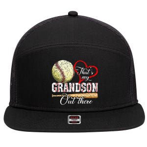 Thats My Grandson Out There Baseball Grandma 7 Panel Mesh Trucker Snapback Hat