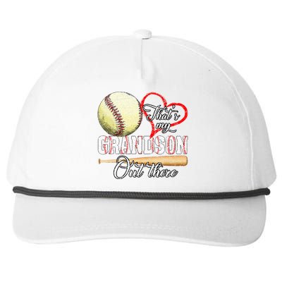 Thats My Grandson Out There Baseball Grandma Snapback Five-Panel Rope Hat