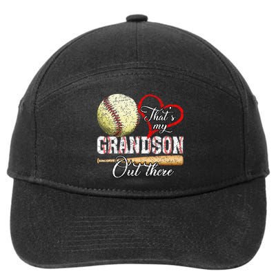 Thats My Grandson Out There Baseball Grandma 7-Panel Snapback Hat