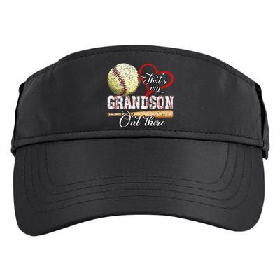 Thats My Grandson Out There Baseball Grandma Adult Drive Performance Visor