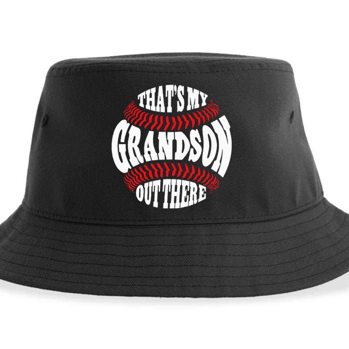 Thats My Grandson Out There Baseball Grandma Mothers Day Sustainable Bucket Hat