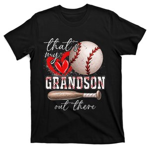 ThatS My Grandson Out There Gifts Women Baseball Grandma T-Shirt