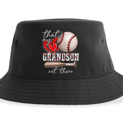 ThatS My Grandson Out There Gifts Women Baseball Grandma Sustainable Bucket Hat