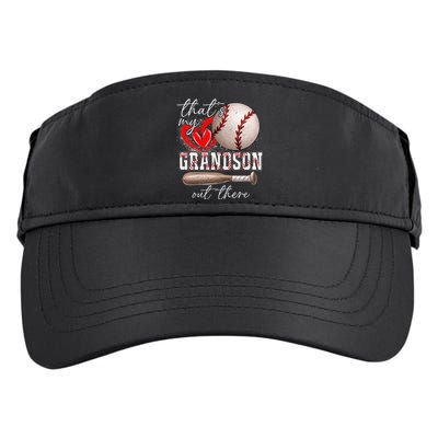 ThatS My Grandson Out There Gifts Women Baseball Grandma Adult Drive Performance Visor