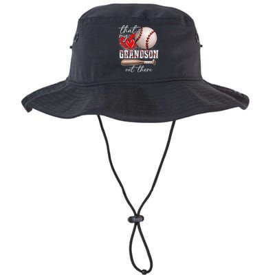 ThatS My Grandson Out There Gifts Women Baseball Grandma Bucket Hat