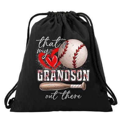 ThatS My Grandson Out There Gifts Women Baseball Grandma Drawstring Bag