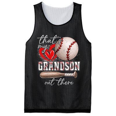 ThatS My Grandson Out There Gifts Women Baseball Grandma Mesh Reversible Basketball Jersey Tank
